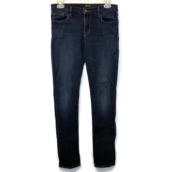 J Brand Womens Jeans Skinny Leg Size 27 Embrace Dark Wash Blue Mid Rise - Picture 1 of 6